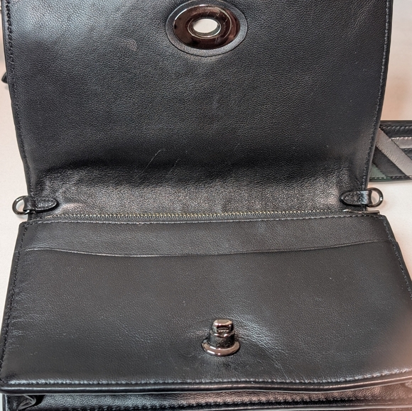 Coach Foldover Clutch Colorbock Quilting With Rivets Crossbody Bag - Picture 11 of 16